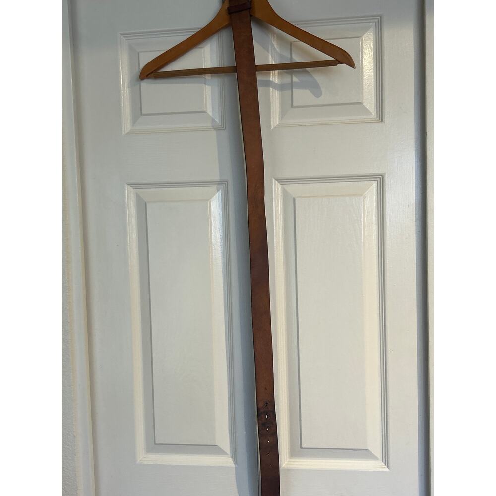 Round Heavy Brass Cross Buckle with Brown Leather Belt - Picture 5 of 10